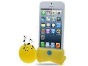 15dB Portable Amplifier Silicone Horn Stand Speaker for iPhone 5 5S Yellow