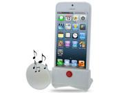 15dB Portable Amplifier Silicone Horn Stand Speaker for iPhone 5 5S White