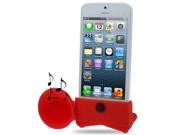 15dB Portable Amplifier Silicone Horn Stand Speaker for iPhone 5 5S Red