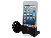15dB Portable Amplifier Silicone Horn Stand Speaker for iPhone 5 5S Black