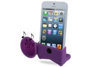 15dB Portable Amplifier Silicone Horn Stand Speaker for iPhone 5 5S Purple