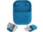 Hippo Shape Non slip Smart Phone Silicone Cradle Analogue Woofer Holder Blue