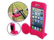 Hands free Amplifier Horn Bike Stand Speaker Silicon Case for iPhone 5 iPhone 5S Magenta