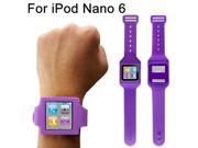 Silicone Case Watch Band for iPod nano 6 Purple