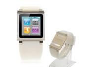 Multi Touch Silicon Watch Band Wrist Strap for iPod nano 6 White