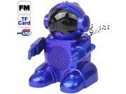 Multi Function Robot Style Speaker with FM Radio Blue