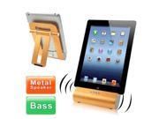 Metal Speaker Base Suitable of Charging Stand for New iPad iPad 3 iPad 2 iPhone 4 4S 3GS iPod Touch Golden