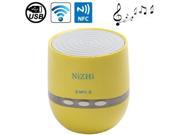 NiZHi Mini NFC Bluetooth Speaker with LED Flashing Light Support Hands free Call Intelligent Voice TF Card Yellow
