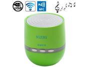 NiZHi Mini NFC Bluetooth Speaker with LED Flashing Light Support Hands free Call Intelligent Voice TF Card Green