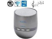 NiZHi Mini NFC Bluetooth Speaker with LED Flashing Light Support Hands free Call Intelligent Voice Silver