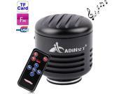 Microphone Style Metal Speaker with Remote Control FM Radio Support TF Card Black