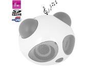 Panda Style Mini Stereo Speaker Built in Rechargeable Battery Work with iPod Notebook MP3 Gray