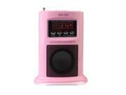 Portable Speaker Support FM Radio TF SD Card U Disk Reader Built in Rechargeable Li ion Battery Pink WS 561