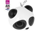 Panda Style Mini Stereo Speaker Built in Rechargeable Battery Work with iPod Notebook MP3 Black