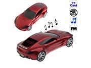 Mini Music Car LCD Screen Display Speaker Support FM Radio TF Card U Disk Reader Built in Removable Rechargeable Battery Red