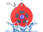 Waterproof Bluetooth v2.1 Speaker with D shape Buckle Support TF Card Hands free Red