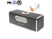 CX A09 Dual speaker Audio with FM Radio and LED Screen Support TF Card USB Drive Black