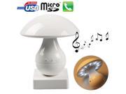 LED Mushroom Bluetooth 4.0 EDR Speaker with 3.5mm Audio Interface Support TF Card Suit for iPhone 5 5S iPad mini 1 2 3 Samsung Galaxy S5 S4 and O