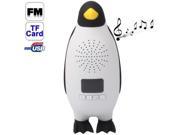 Multi Function Penguin Style Speaker with LCD Display and FM Radio Black