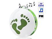 Little Feet Design Speaker Support TF Card Reader FM Radio Function with US Plug Adapter Green