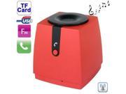 Bluetooth Wireless Speaker with Handfree Function Built in Rechargeable Battery Support TF Card and AUX IN FM Red