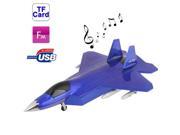Aircraft Style Card Reader Speaker with FM Radio and USB Player LCD Dispaly Size 275 x 190 x 60mm Blue