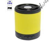Bluetooth 2.1 Mini Speaker with MIC and FM Function Support TF Card Size 70 x 60mm Yellow