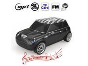 Music Car Style Mini Portalbe MP3 Bass Speaker Support Micro SD TF Card USB FM Black