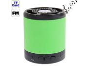Bluetooth 2.1 Mini Speaker with MIC and FM Function Support TF Card Size 70 x 60mm Light Green