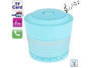 Bluetooth Wireless Speaker with Handfree Function Built in Rechargeable Battery Support TF Card and AUX IN FM Baby Blue