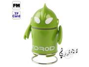 Ultraman Style Mini Speaker with Card Reader FM Radio Built in Rechargeable Li ion Battery Support TF Card Green