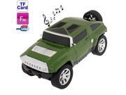 SUVs Style Card Reader Speaker with FM Radio and USB Player LCD Display Size 230 x 105 x 90mm Green