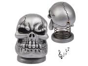 USB Powered Creative Skull Style Mini Metal Speaker for Desktop PC Laptop Notebook mobile phone MP3 MP4 player Silver