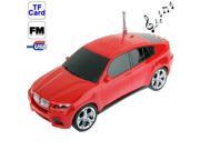 Mini Music Car Style Card Reader Speaker with FM Radio and LED Light Size 195 x 75 x 60mm Red