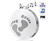 Little Feet Design Speaker Support TF Card Reader FM Radio Function with US Plug Adapter Gray