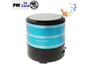 QC 18 Card Reader Speaker with FM Radio and LED Light Baby Blue