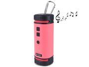 Portable Outdoor Waterproof Shockproof Anti scratch Bluetooth Stereo Audio Sound Speaker with Hook for iPhone Samsung HTC Support Hands free Pink