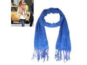 Air Conditioning Shawl Pure Cotton Scarf Shawl Monochrome for Women Blue