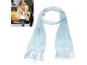 Air Conditioning Shawl Pure Cotton Scarf Shawl Monochrome for Women Baby Blue