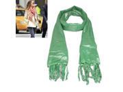 Silver Wire Pure Style Air Conditioning Shawl Pure Cotton Scarf Shawl Monochrome Green