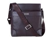 80801 S Lulisar Fashion Business Litchi Texture Genuine Leather Single Shoulder Bag Coffee