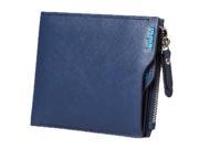 80811 H Lulisar Fashion Business Cross Texture Top Grain Genuine Leather Wallet Blue