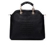EASSPAULO Small Size Fashion Western Style Alligator Pattern Shoulder Bag Black