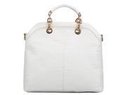 EASSPAULO Small Size Fashion Western Style Alligator Pattern Shoulder Bag White