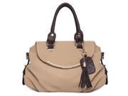 EASSPAULO Fashion Western Style Tassels Decoration Shoulder Bag Khaki