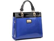 Fashion Cuir Taiga Contrast Color PU Leather Dual use Bag Blue