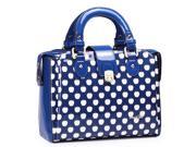Stylish PU Leather Contrast Color Handbag Single shoulder Bag Blue