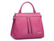 NUCELLE Fashion Double Zipper Pure Color Handbag Messenger Bag Magenta