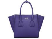 NUCELLE Retro PU Leather Women Cross Grain Wing Style One Shoulder Handbag Purple