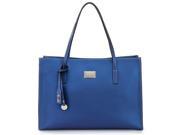 Fashion Pure Color Soft Genuine Leather Bag Blue
